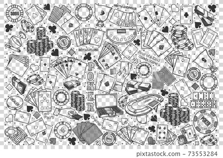 Poker doodle set Poker doodle set 73553284