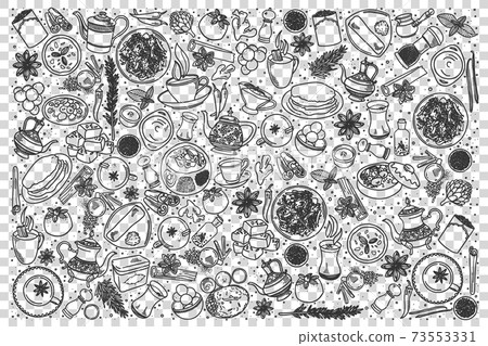 Indian food doodle set Indian food doodle set 73553331