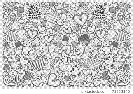 Hearts doodle set Hearts doodle set 73553340