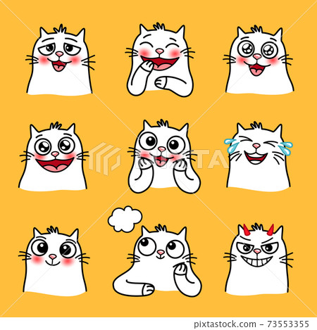 Laughing cat emoticons Laughing cat emoticons 73553355