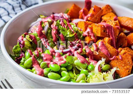 sweet potato edamame bowl