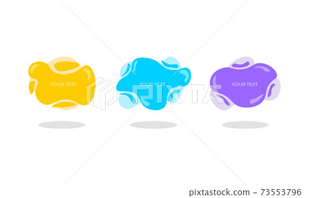 Set of three colored abstract modern graphic elements. Vector illustration. 73553796