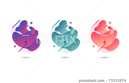 Set of three colored abstract modern graphic elements. Vector illustration. 73553874