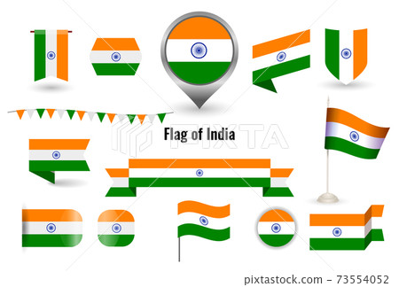 The Flag of India. Circle and square and round India flag. 73554052