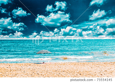 Seafront, beach,coast in Spain. Suburb of Barcelona, Catalonia Seafront, beach,coast in Spain. Suburb of Barcelona, Catalonia 73554145