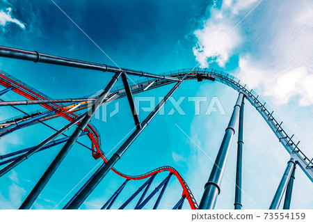 Roller Coaster in funny amusement park Roller Coaster in funny amusement park 73554159