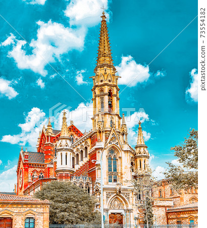 Old abbey in Barcelona. Spain.Catalonia. 73554182