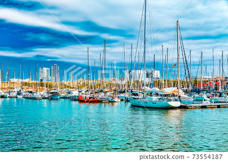 Panorama on Barcelona Seaport .Barcelona. Spain. Panorama on Barcelona Seaport .Barcelona. Spain. 73554187