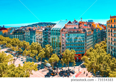 Panorama of the center of Barcelona, the capital of the Autonomy Panorama of the center of Barcelona, the capital of the Autonomy 73554383