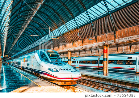Modern hi-speed passenger train of Spanish railways company-Renf 73554385