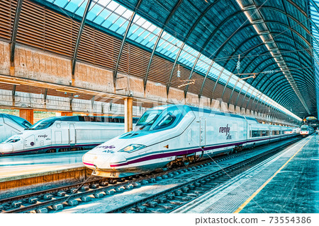 Modern hi-speed passenger train of Spanish railways company-Renf 73554386
