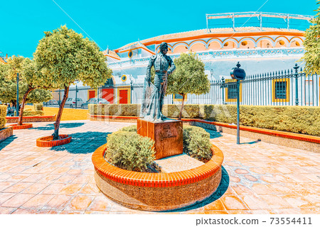 Sculpture near Arena on of Square of bulls Royal Maestranza of C Sculpture near Arena on of Square of bulls Royal Maestranza of C 73554411