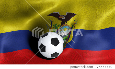 3D rendering of the flag of Ecuador with a soccer ball 3D rendering of the flag of Ecuador with a soccer ball 73554550