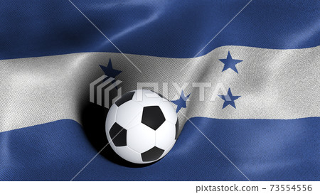 3D rendering of the flag of Honduras with a soccer ball 3D rendering of the flag of Honduras with a soccer ball 73554556