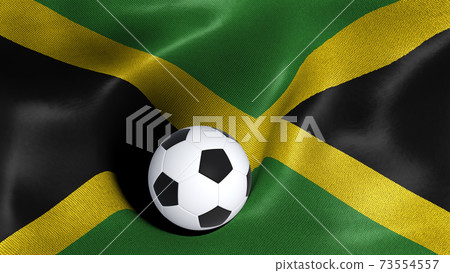 3D rendering of the flag of Jamaica with a soccer ball 3D rendering of the flag of Jamaica with a soccer ball 73554557