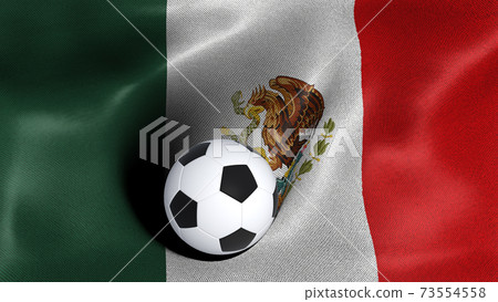 3D rendering of the flag of Mexico with a soccer ball 3D rendering of the flag of Mexico with a soccer ball 73554558