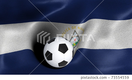 3D rendering of the flag of Nicaragua with a soccer ball 3D rendering of the flag of Nicaragua with a soccer ball 73554559