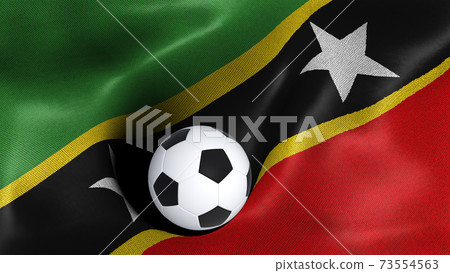 3D rendering of the flag of Saint Kitts and Nevis with a soccer ball 3D rendering of the flag of Saint Kitts and Nevis with a soccer ball 73554563