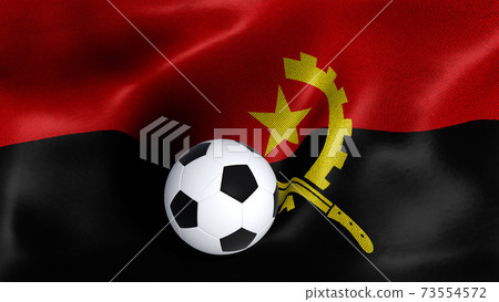 3D rendering of the flag of Angola with a soccer ball 3D rendering of the flag of Angola with a soccer ball 73554572