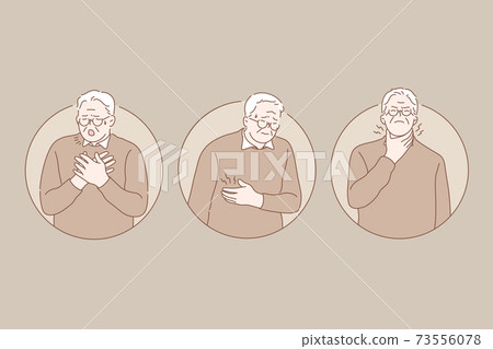 Pain, desease, old age set concept Pain, desease, old age set concept 73556078