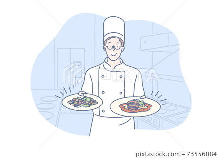 Restaurant, cooking, dish, presentation concept Restaurant, cooking, dish, presentation concept 73556084