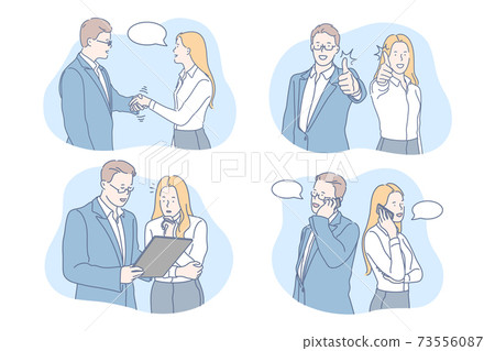 Business, communication, coworking set concept Business, communication, coworking set concept 73556087