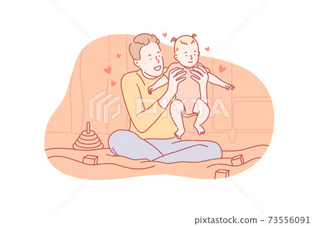 Fatherhood, playing, love, fathersday concept 73556091