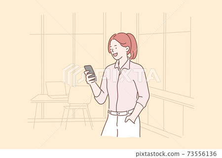 Business, entrepreneurship, selfie concept 73556136