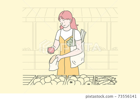 Vegan food, housewife, eco concept. Vegan food, housewife, eco concept. 73556141