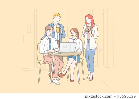 Teamwork, coworking, cooperation concept. 73556159