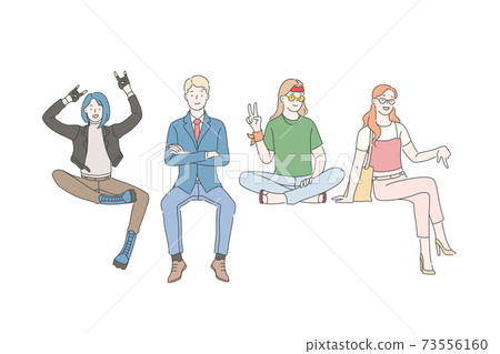 Different people on the banner set. 73556160