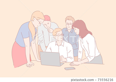 Teamwork, coworking, cooperation concept. 73556216