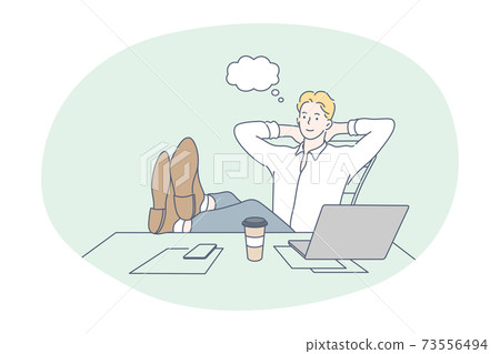 Working in office, modern company worker, online communication concept Working in office, modern company worker, online communication concept 73556494