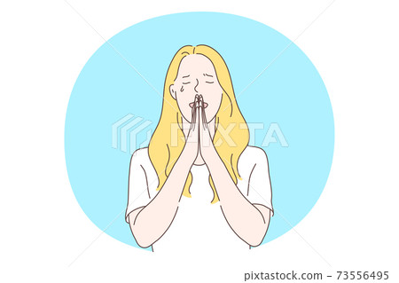 Grief, Depression, tears concept Grief, Depression, tears concept 73556495