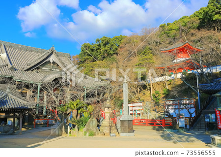 [和歌山縣]天氣晴朗的金水寺（本館和寶塔） 73556555