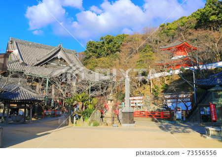 [和歌山縣]天氣晴朗的金水寺（本館和寶塔） 73556556