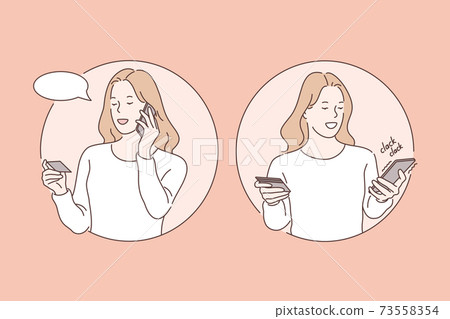 Online payment, buyer, credit card set concept 73558354