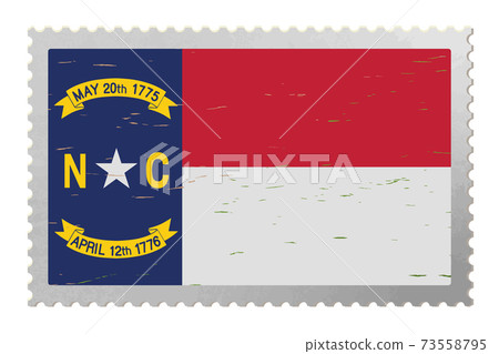 North Carolina US flag on old postage stamp, vector North Carolina US flag on old postage stamp, vector 73558795