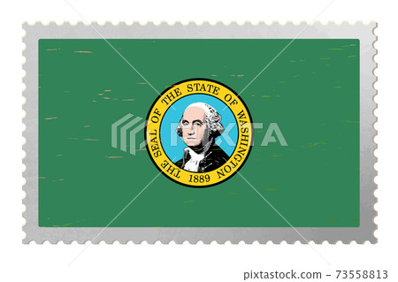 Washington US flag on old postage stamp, vector - Stock Illustration ...