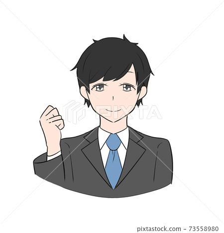 穿著灰色西裝的商人膽量姿勢 穿著灰色西裝的商人膽量姿勢 73558980