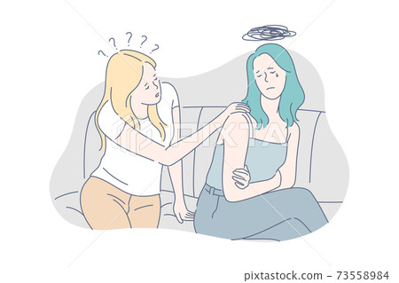 Family, care, support, depression, stress concept 73558984