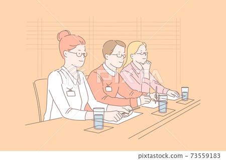 Negotiations, jury, cooperation, deal discussion concept Negotiations, jury, cooperation, deal discussion concept 73559183