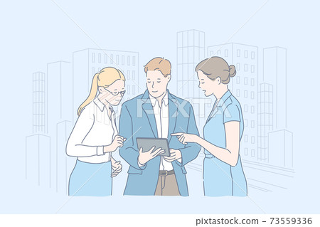 Collaboration, teamwork, development, plan, business concept. 73559336