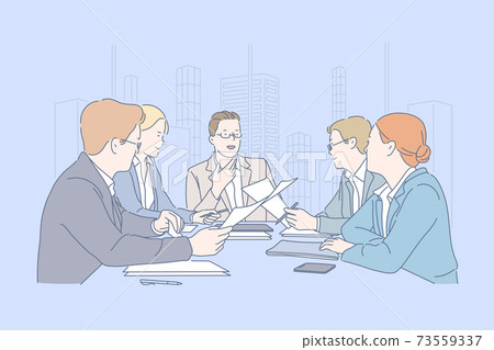 Teamwork, meeting, cooperation, business concept. 73559337