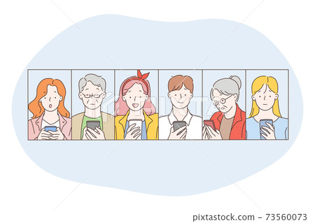 Smartphone, online communication, chatting concept 73560073