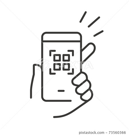 Smartphone, QR code reading, electronic payment. 73560366