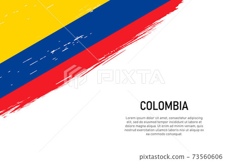 Grunge styled brush stroke background with flag of Colombia Grunge styled brush stroke background with flag of Colombia 73560606