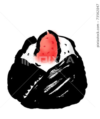 Hand-painted mentaiko triangle rice ball 73562847