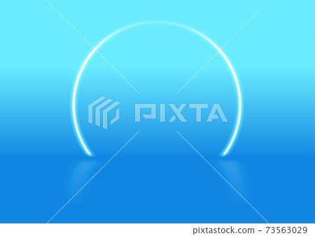 Blue glowing neon circle abstract tech background - Stock Illustration ...