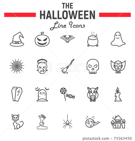Halloween line icon set, scary symbols collection 73563450